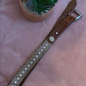 Leather and cowhide country belt